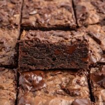 brownies cut into square bars.