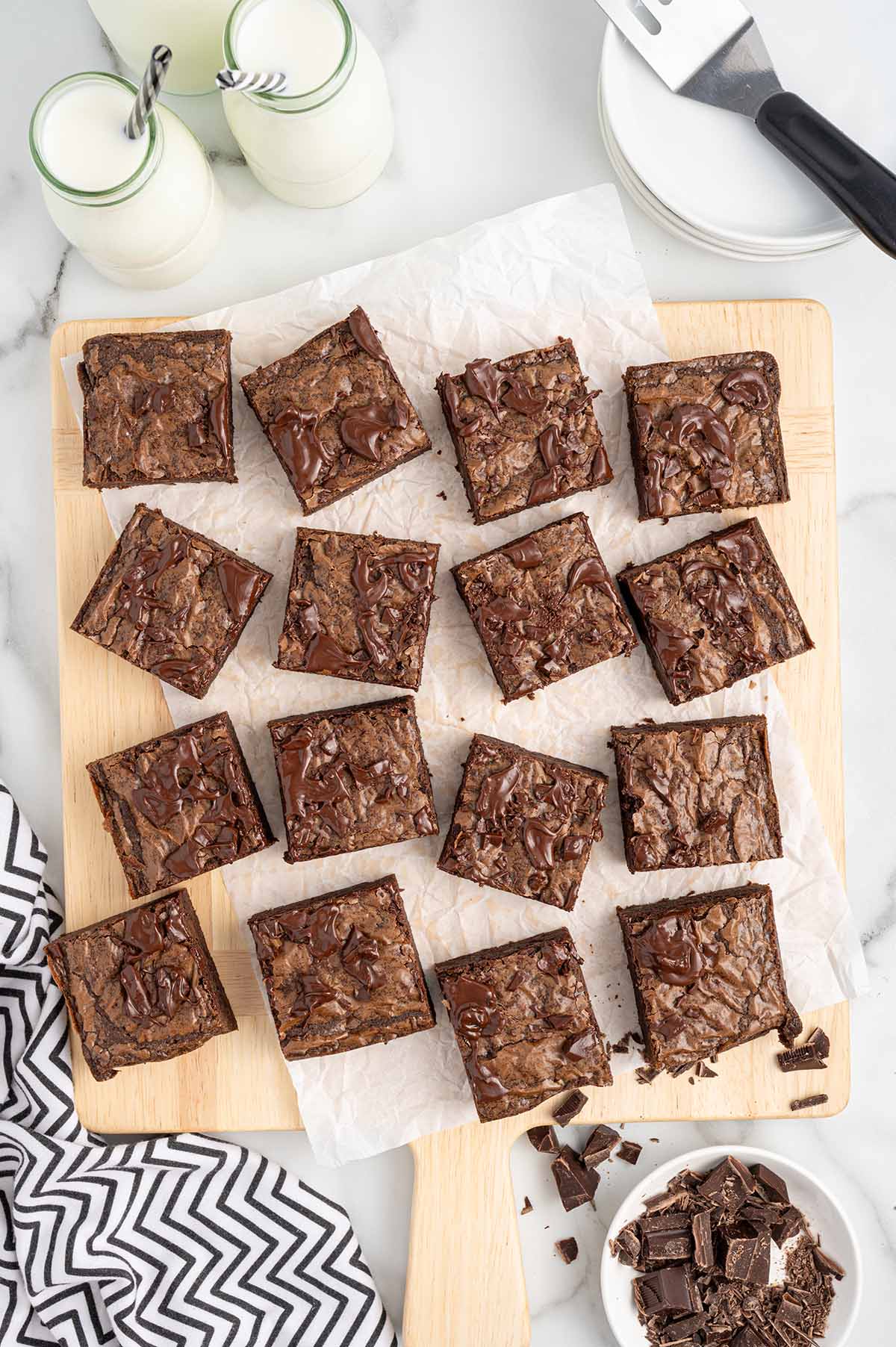 brownies cut into squares. 