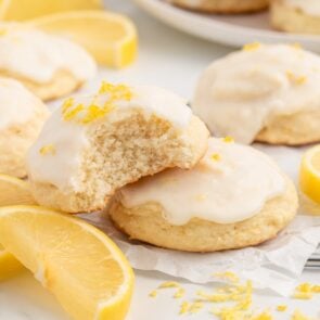 bitten Lemon Ricotta Cookies with lemon glaze.