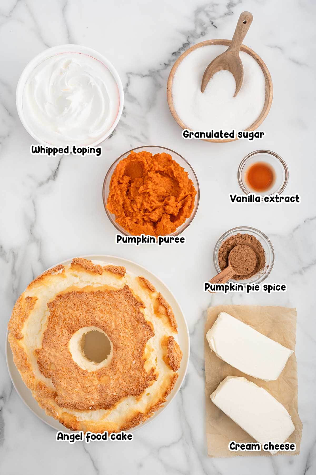 Pumpkin Trifle ingredients.