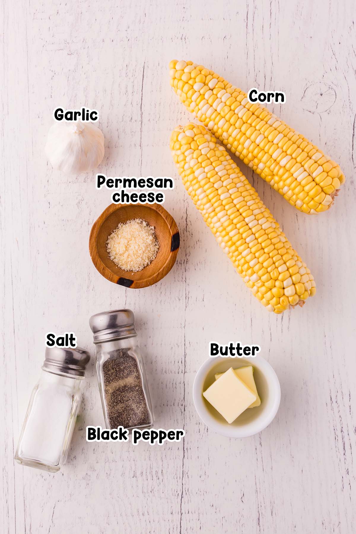 Air Fryer Corn on the Cob ingredients.