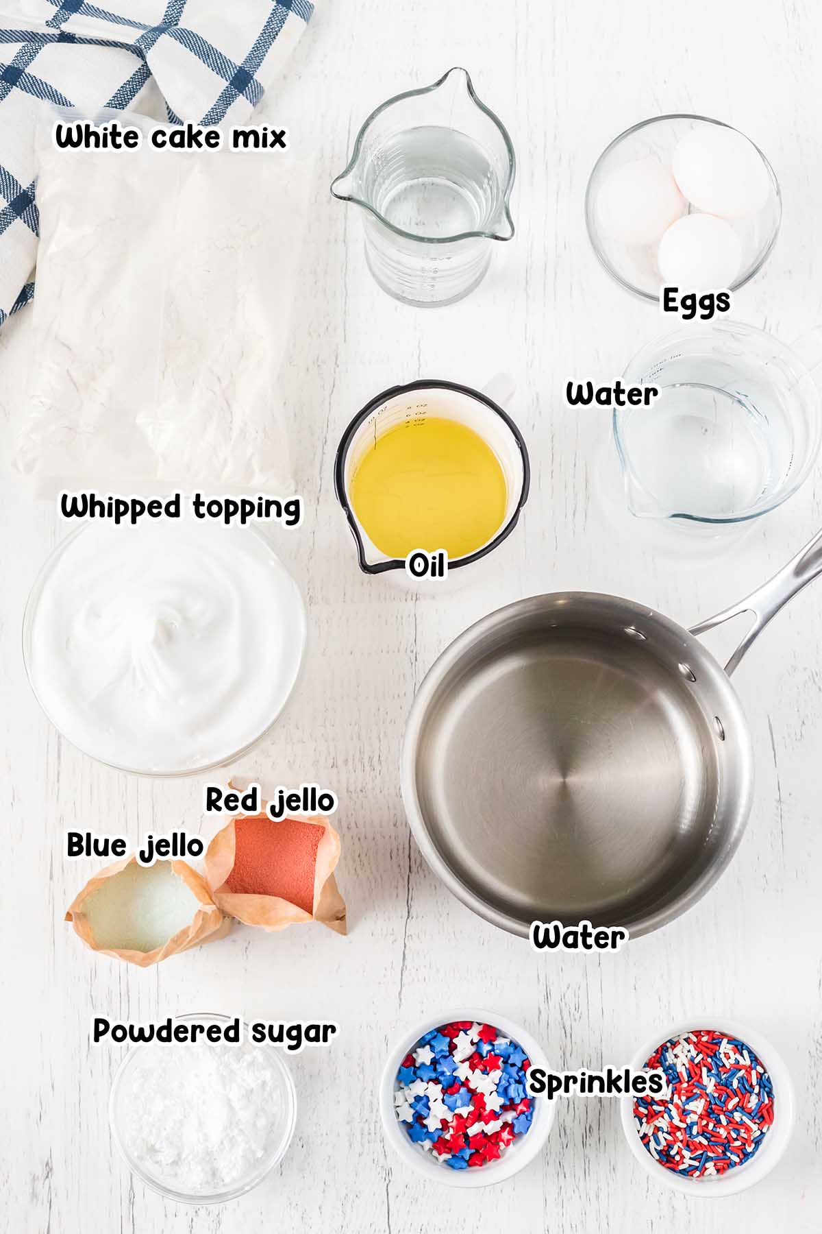 red white blue poke cake  ingredients. 