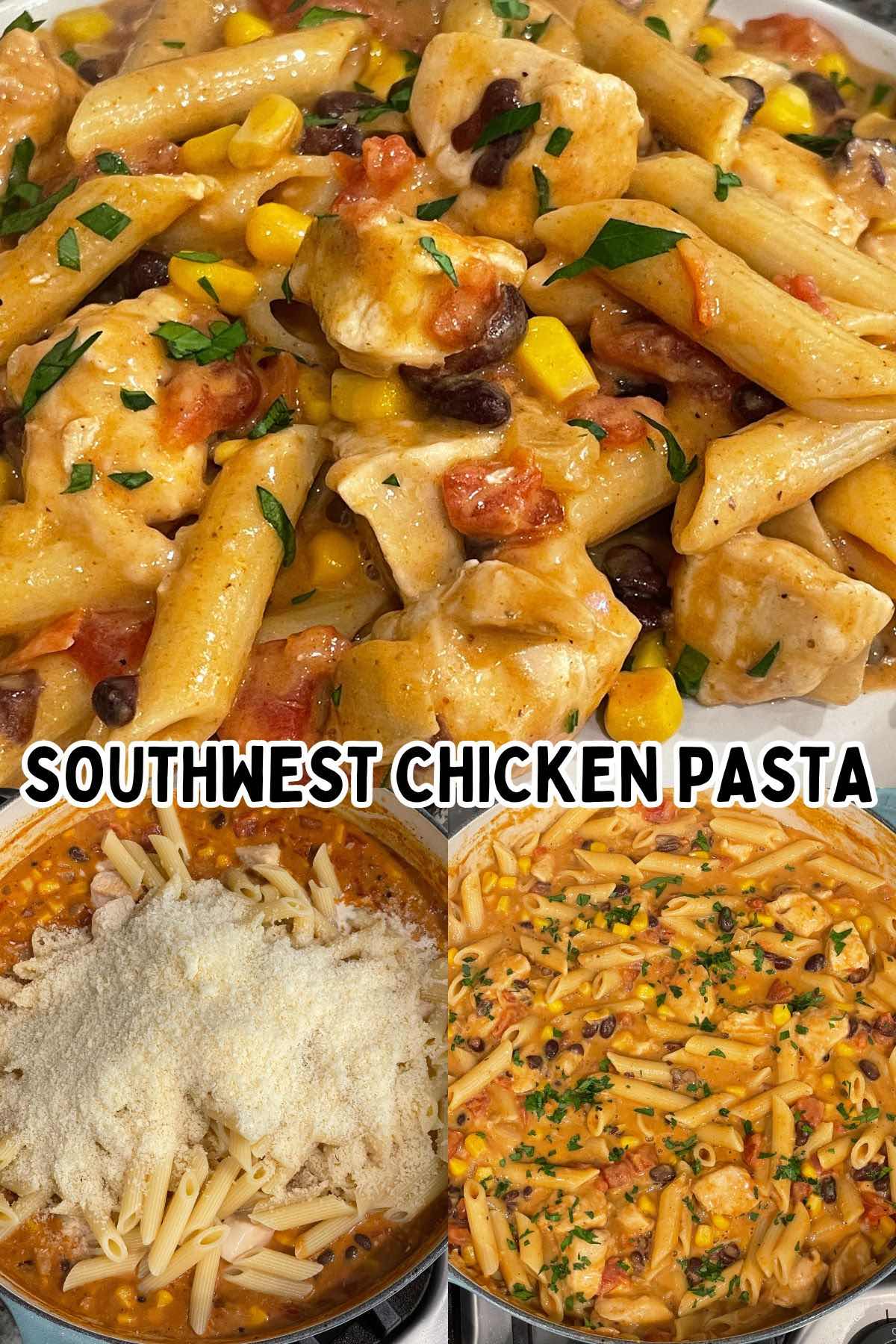 southwest chicken pasta pin.