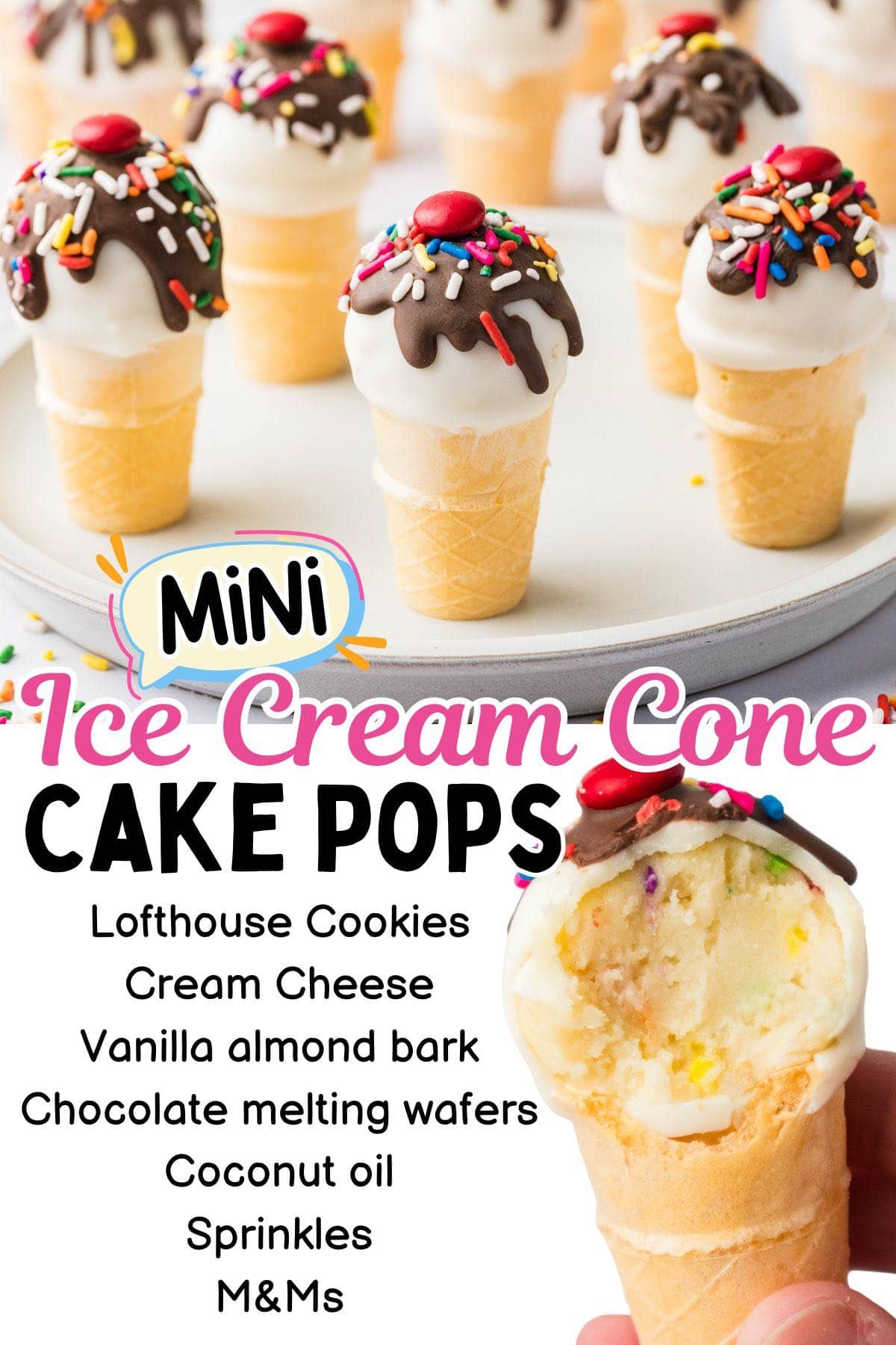 cake pop ice cream cone pin.