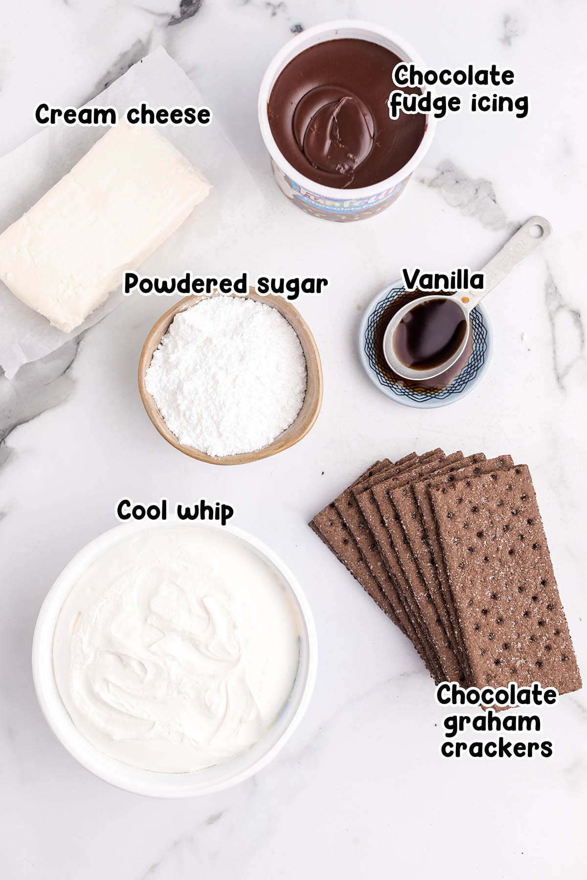 Icebox Cake Chocolate Graham Crackers ingredients. 