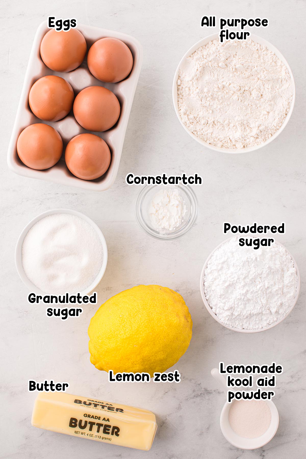 Lemon Cooler Cookies ingredients.