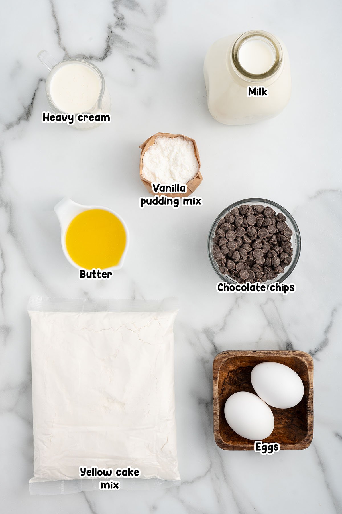 Boston Cream Pie Cookie Cups ingredients.