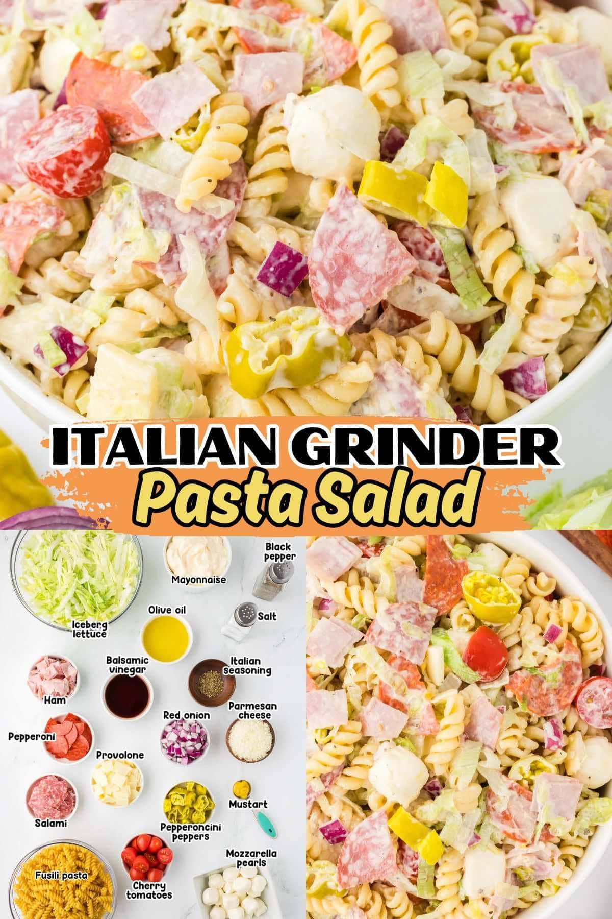 Italian grinder pasta salad pinterest image