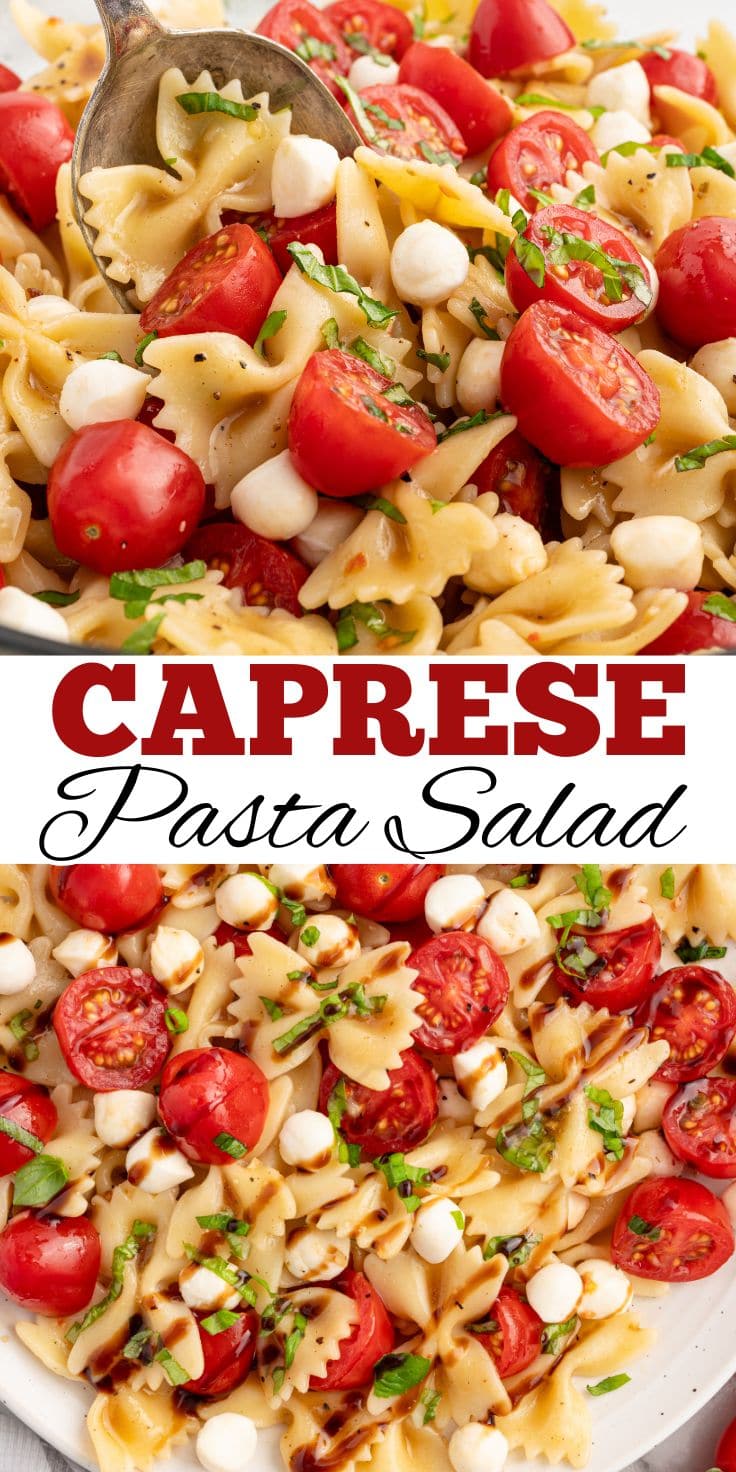 Caprese Pasta Salad Pin 1.
