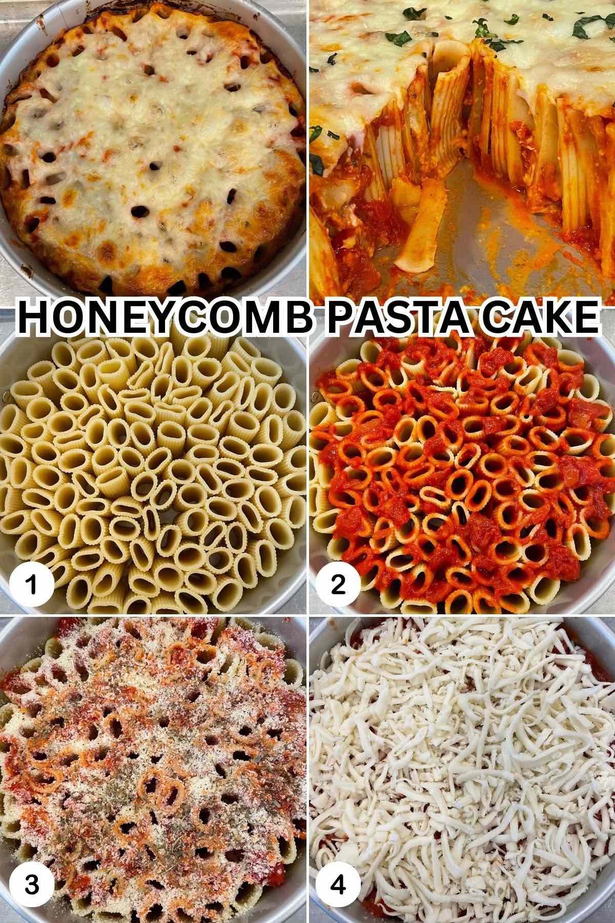 Honeycomb pasta cake pin.