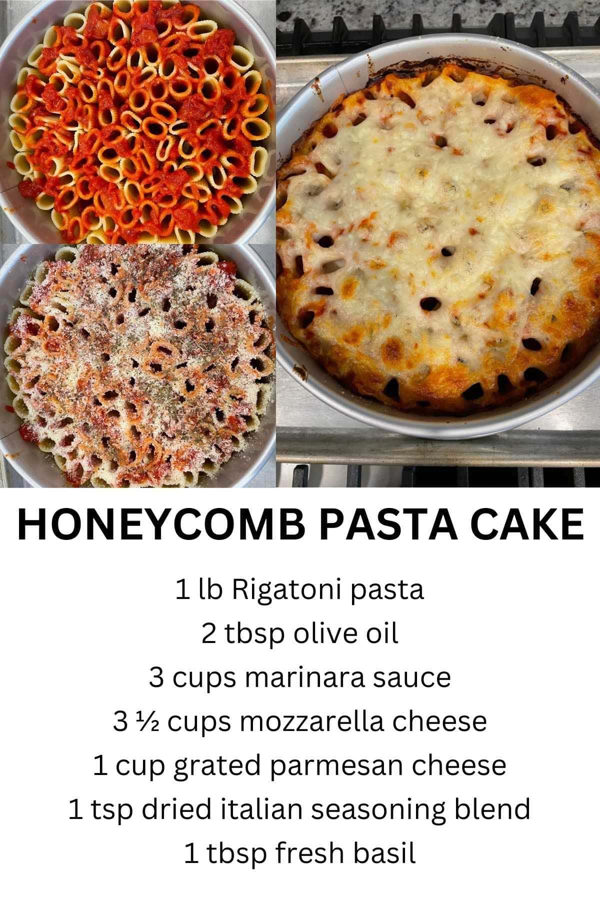 Honeycomb pasta cake pin.