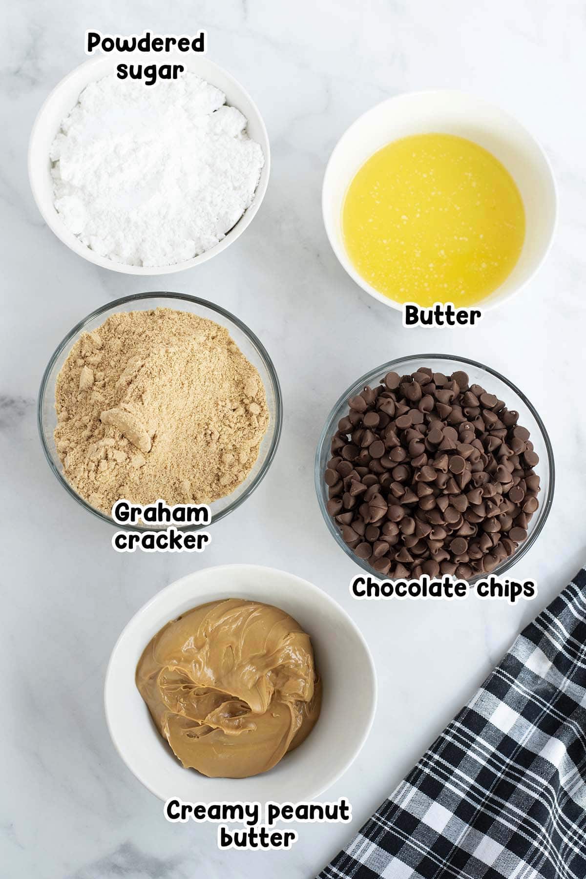 no bake peanut butter bars ingredients. 