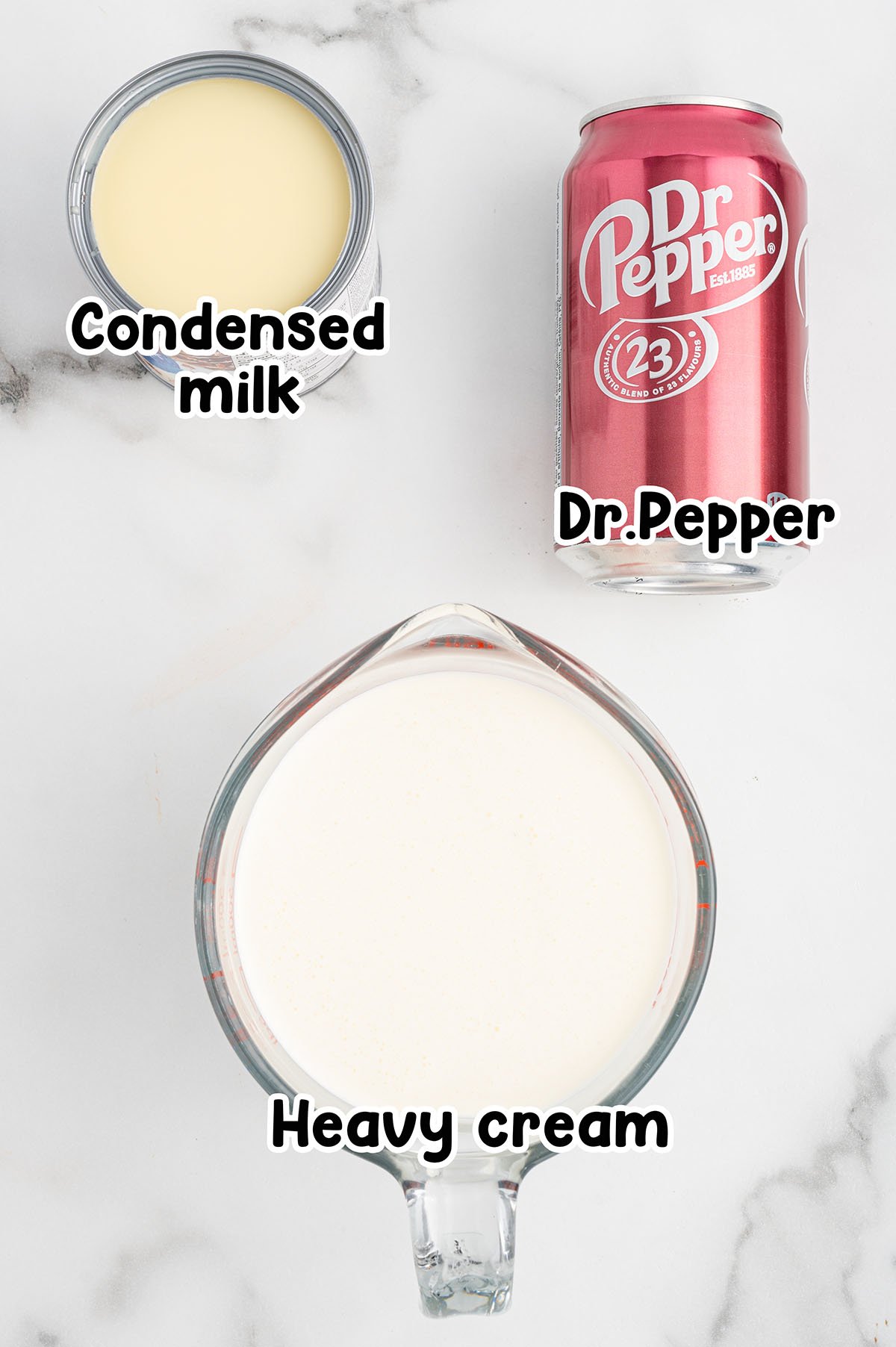 Dr Pepper Ice Cream ingredients.