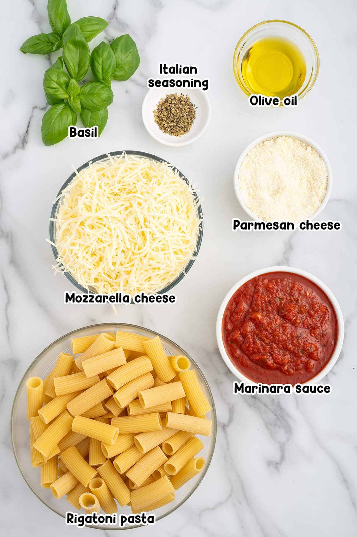 Honeycomb Pasta Cake ingredients.