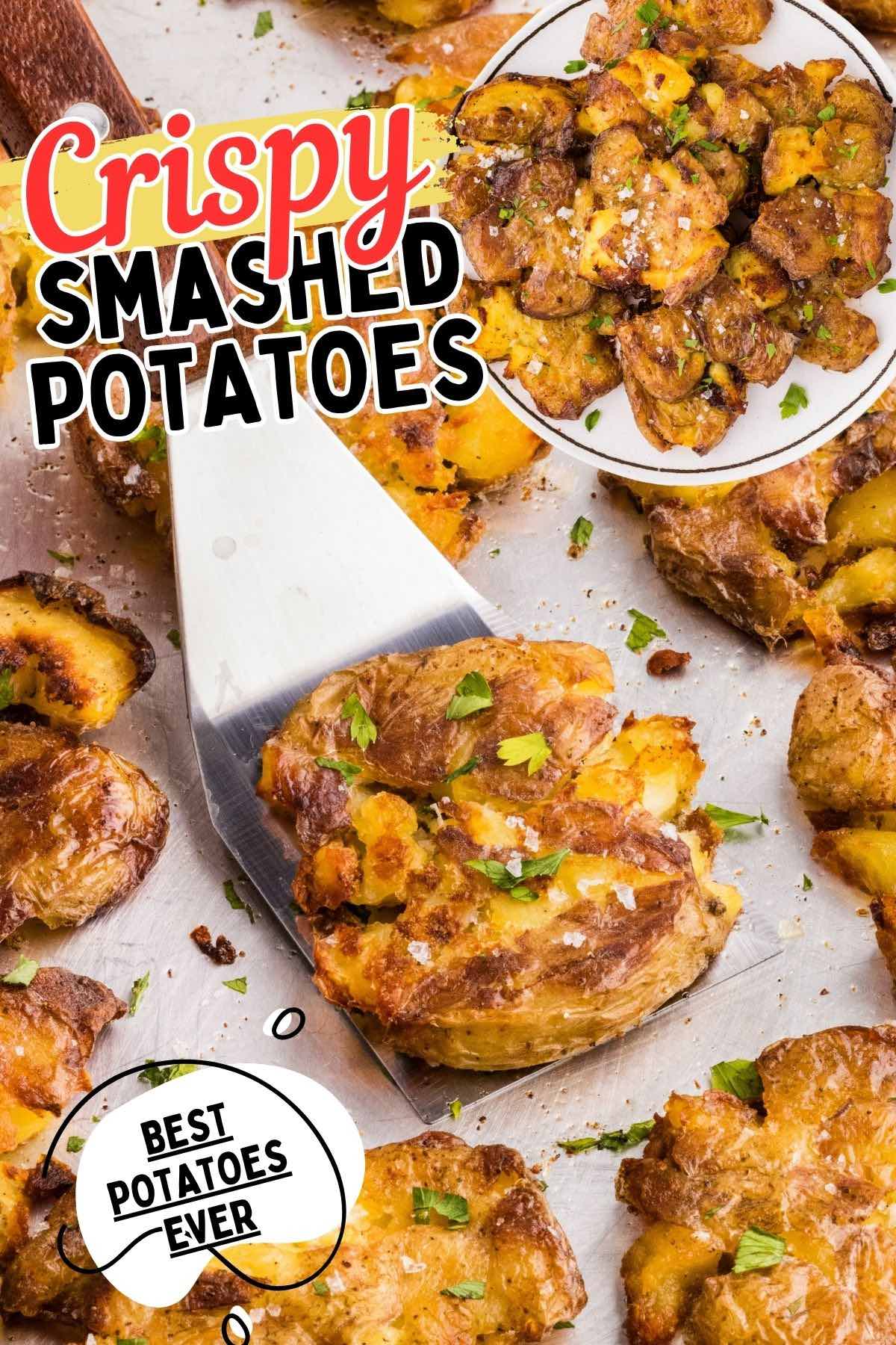 crispy smashed potatoes pin.