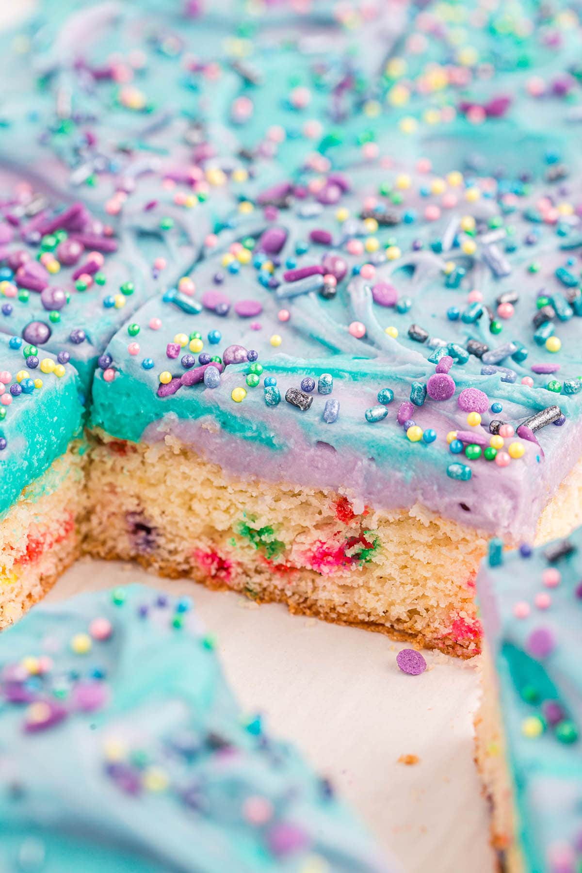 unicorn bars on top of parchment paper. 