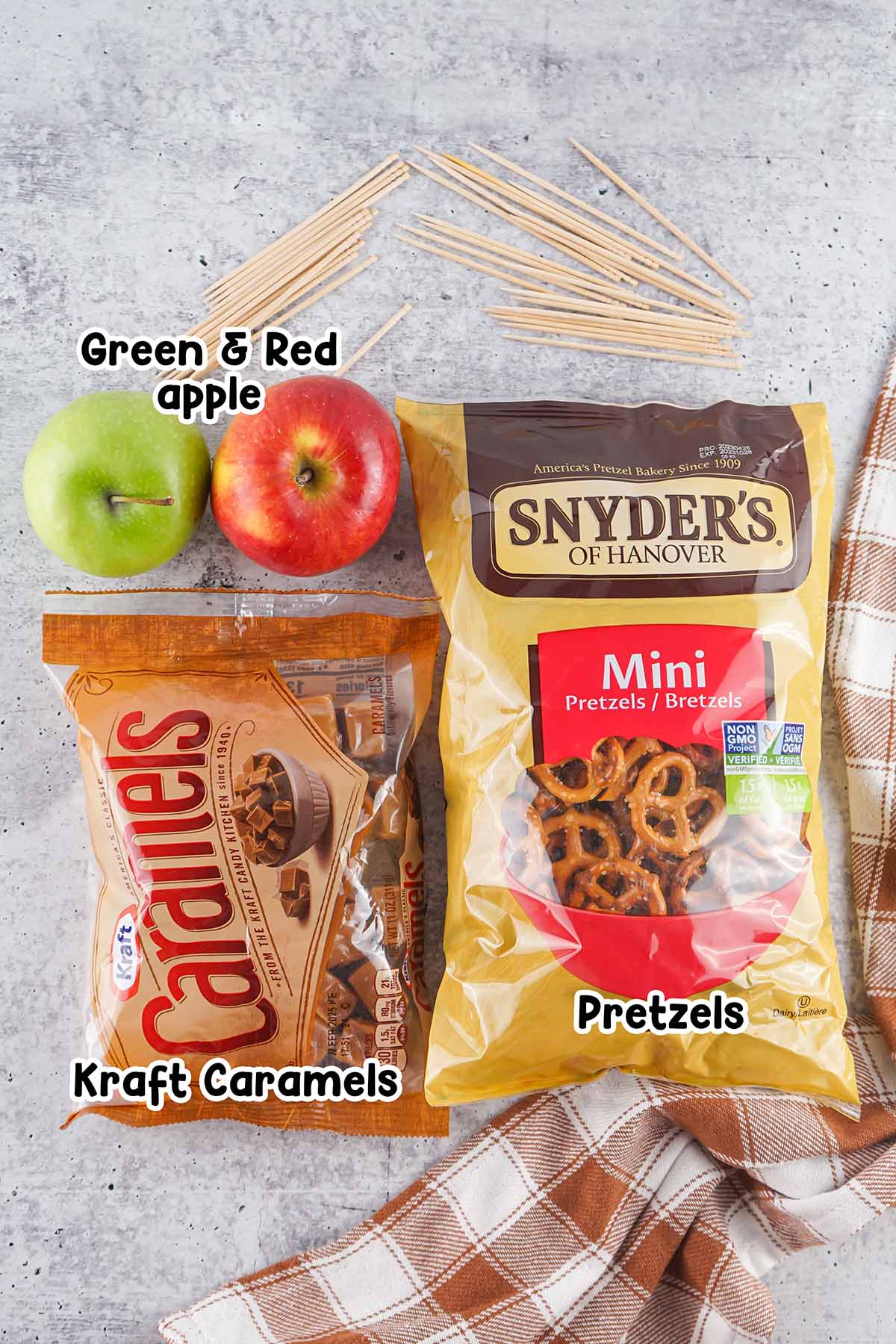 Caramel Apple Bites ingredients.