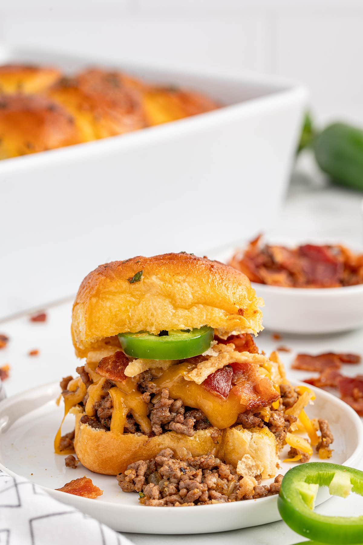 a Cowboy Sliders on a white plate.