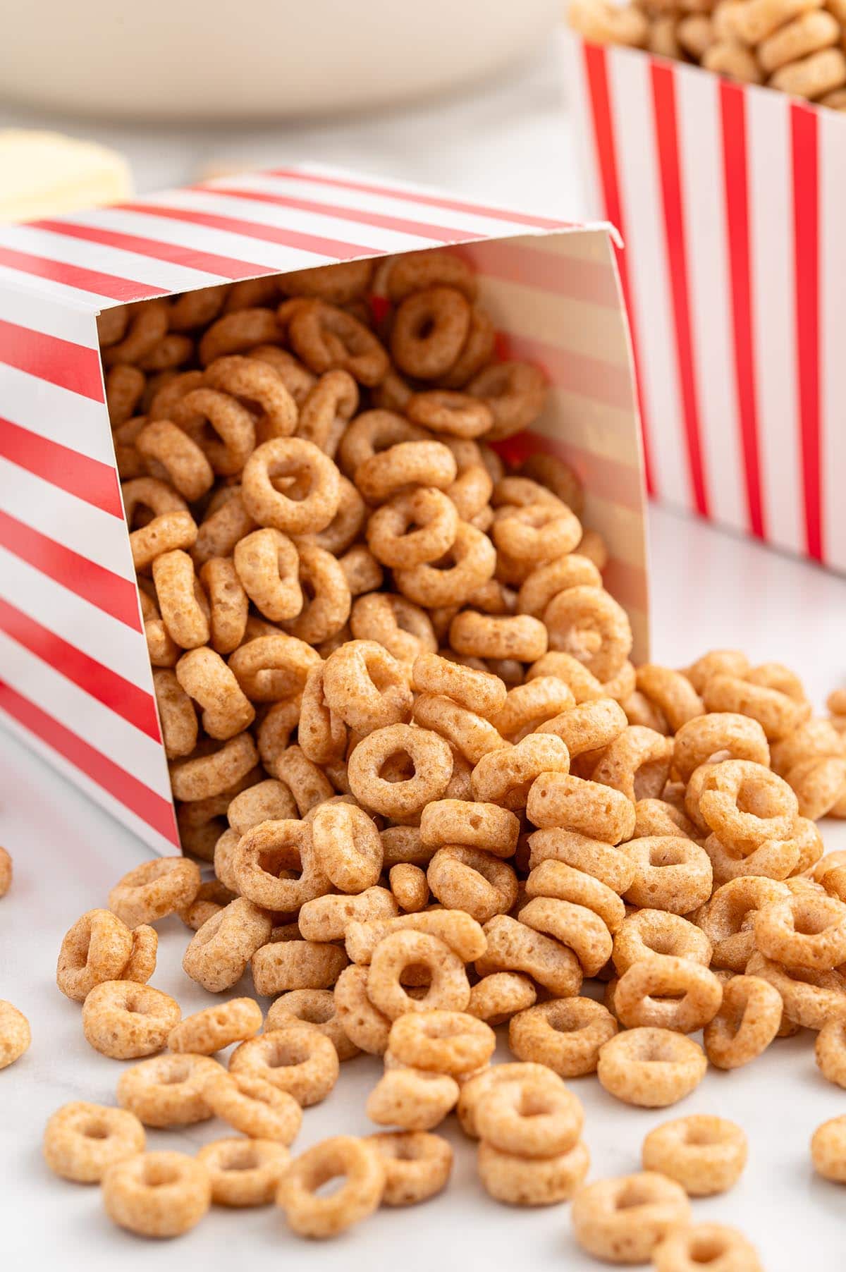 hot buttered cheerios inside popcorn bag. 