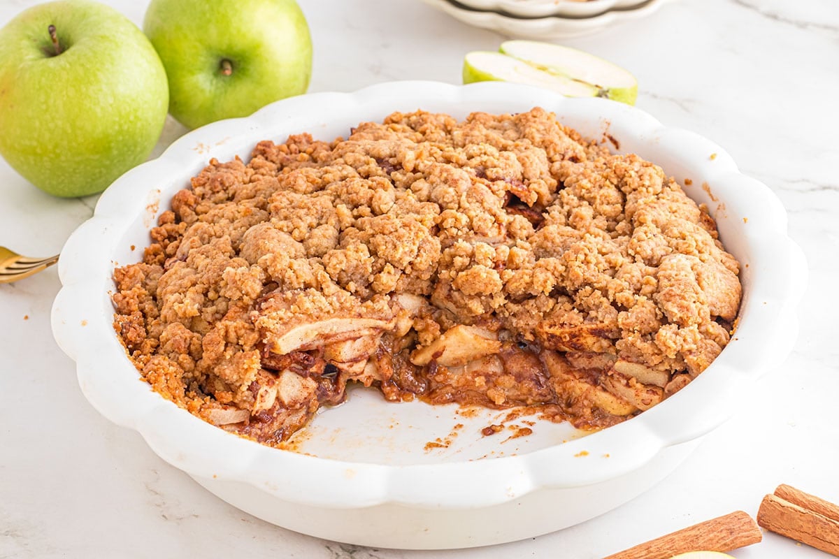 apple pie with graham cracker crust. 