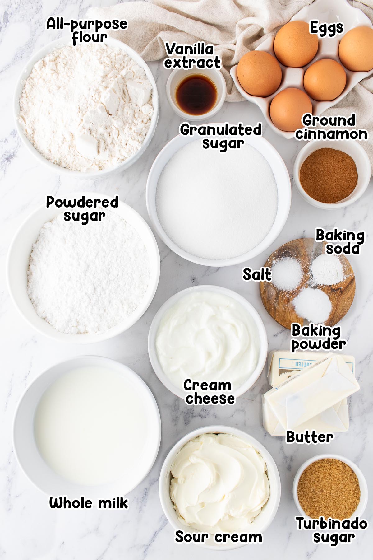 snickerdoodle bundt cake ingredients. 