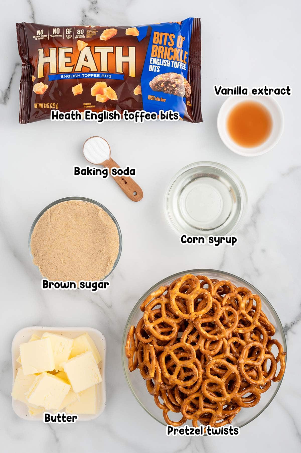 butter toffee pretzels ingredients.