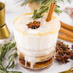 salted caramel white russian in a glass.