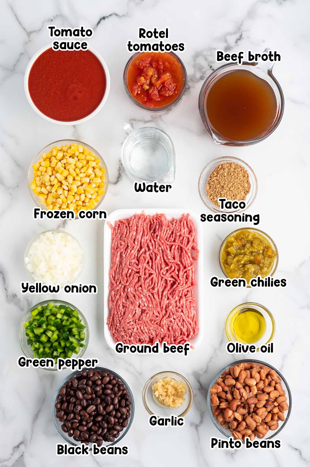 taco soup ingredients.