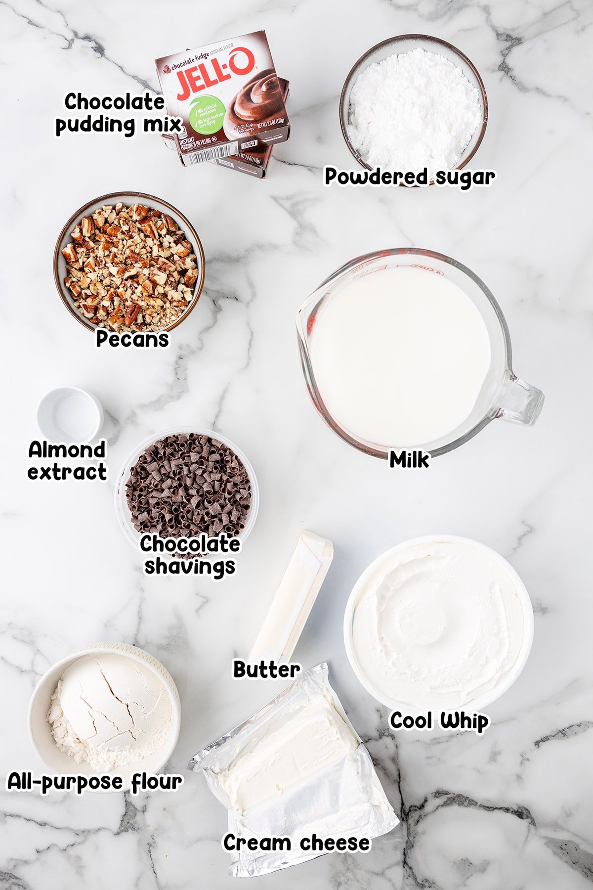 chocolate delight ingredients.