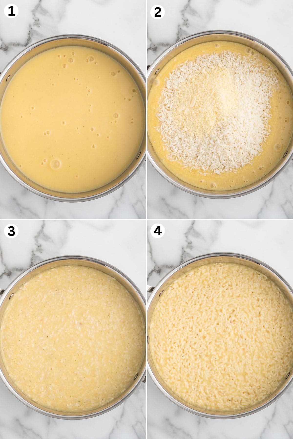 mix broth, cream soup, and seasonings; add rice and Parmesan; cover and let sit until rice absorbs liquid and becomes tender.