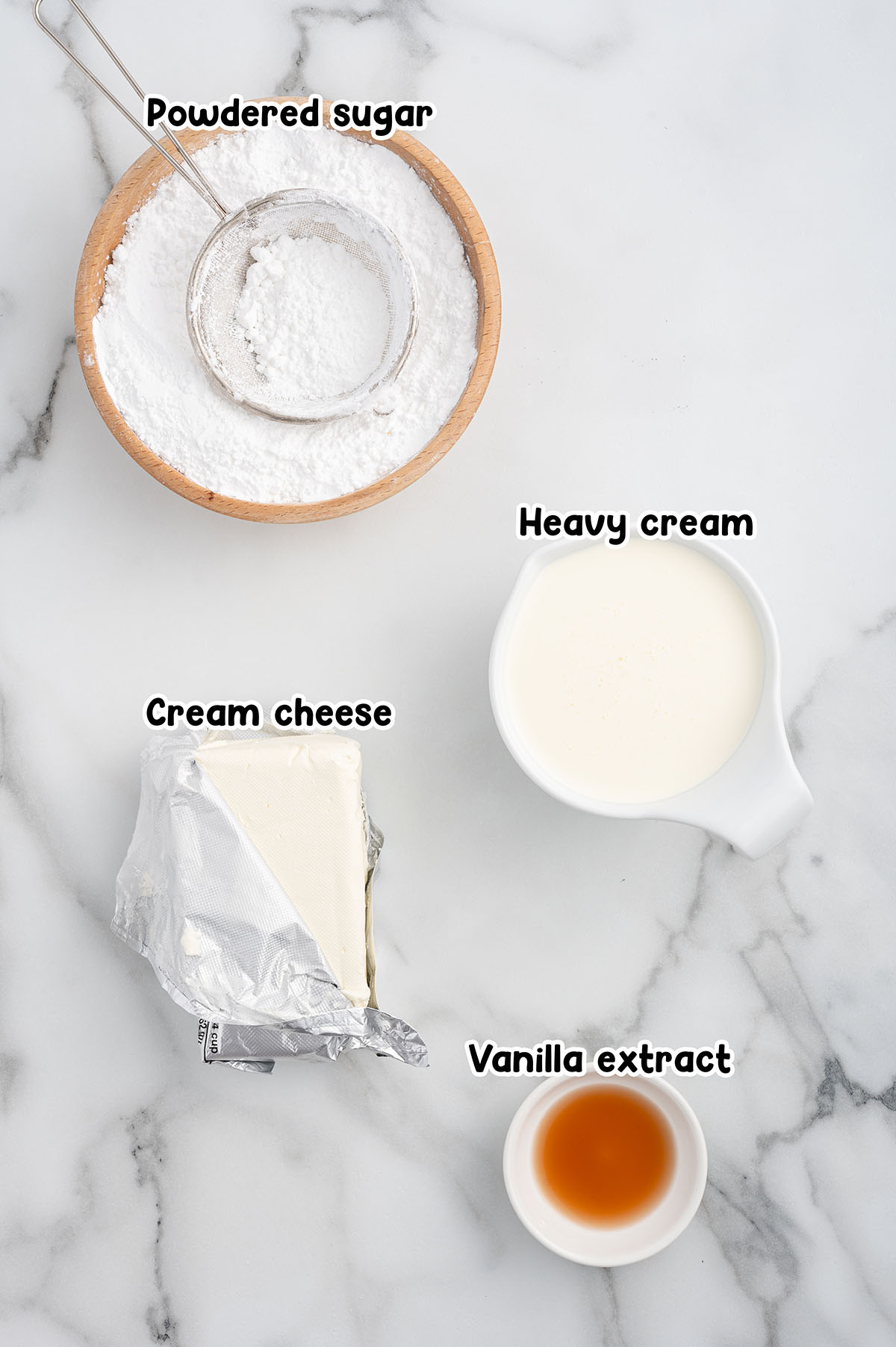 Cheesecake Dip ingredients.