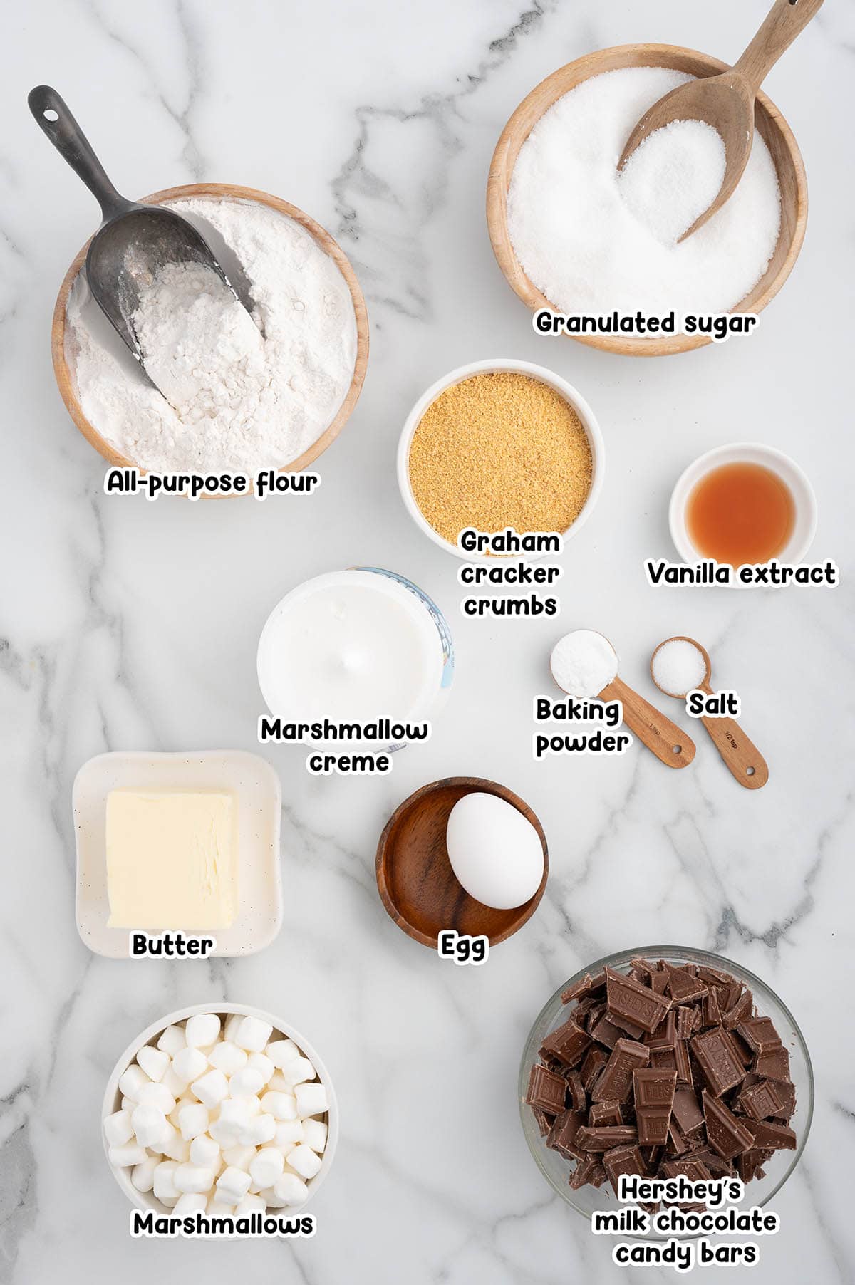 Smores Pie ingredients.