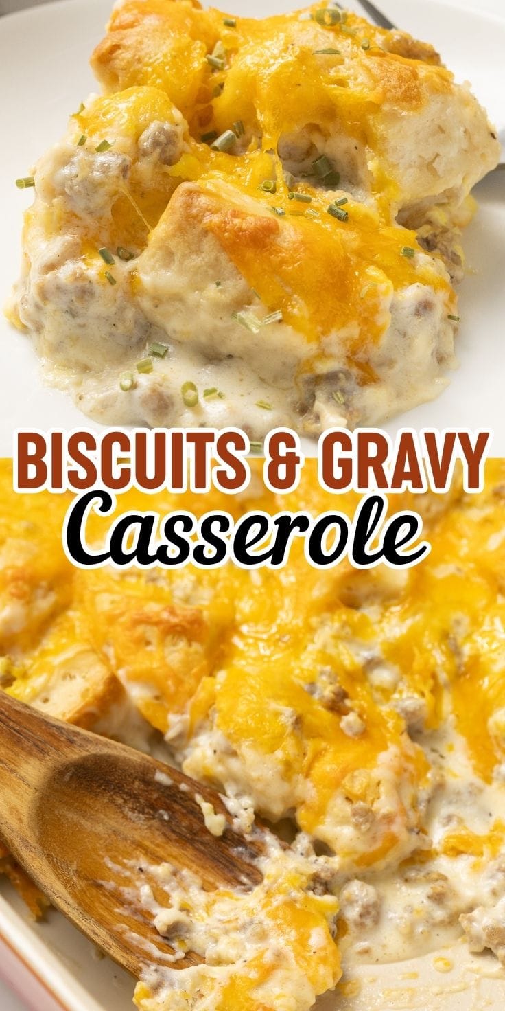 biscuits and gravy casserole pin.