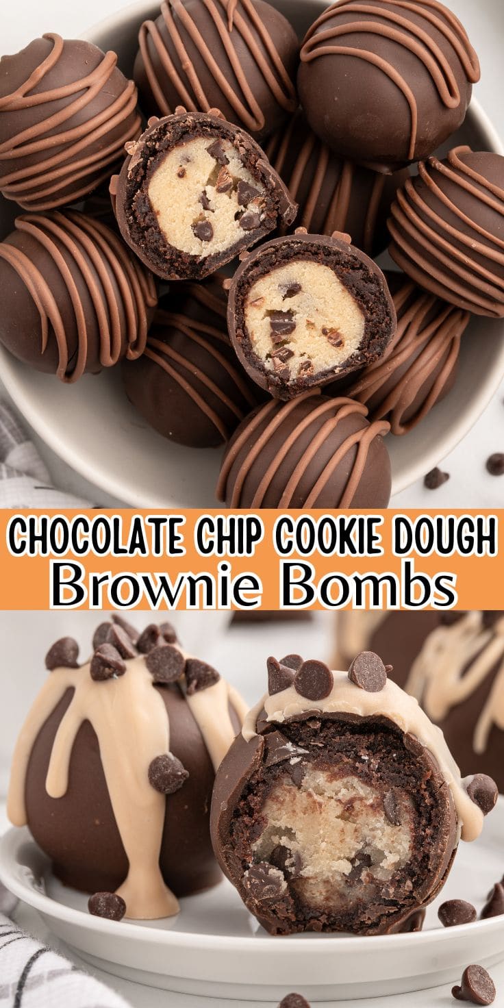 chocolate chip cookie dough brownie bomb pin.