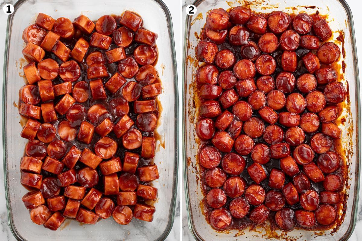 Pour the barbecue sauce over the bites and stir to coat.