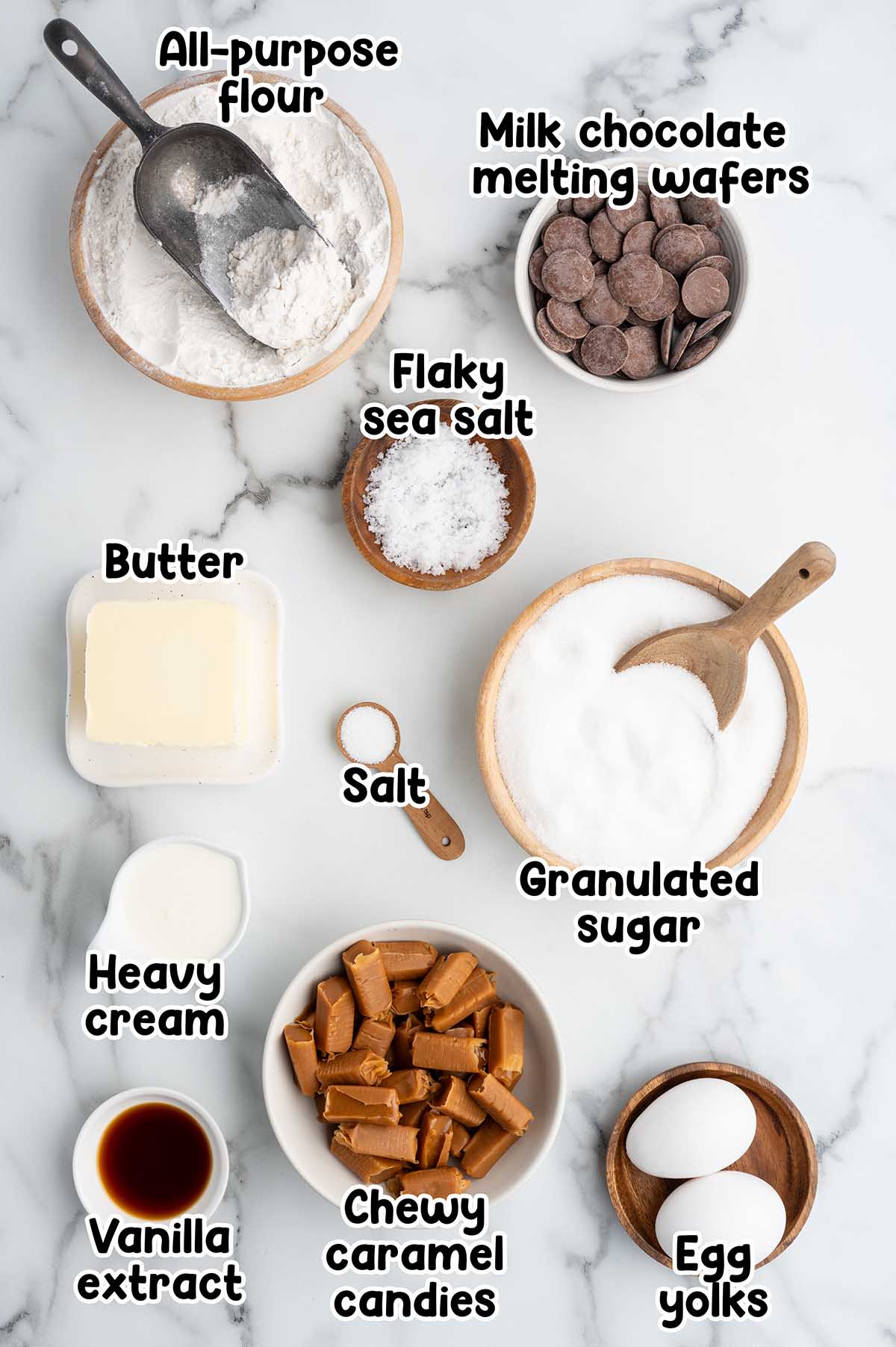 Twix Thumbprint Cookies ingredients.