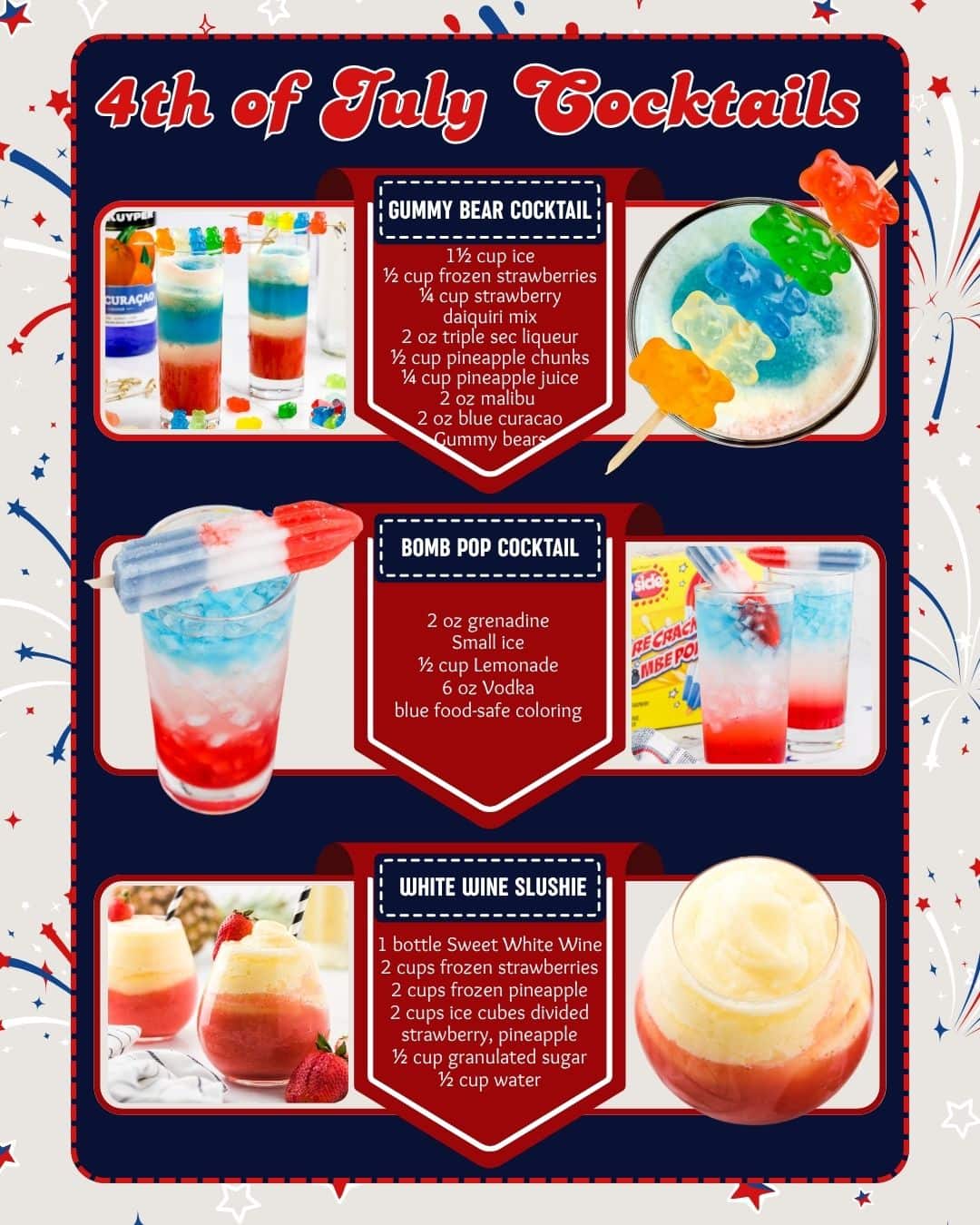 4th of july cocktails. 
