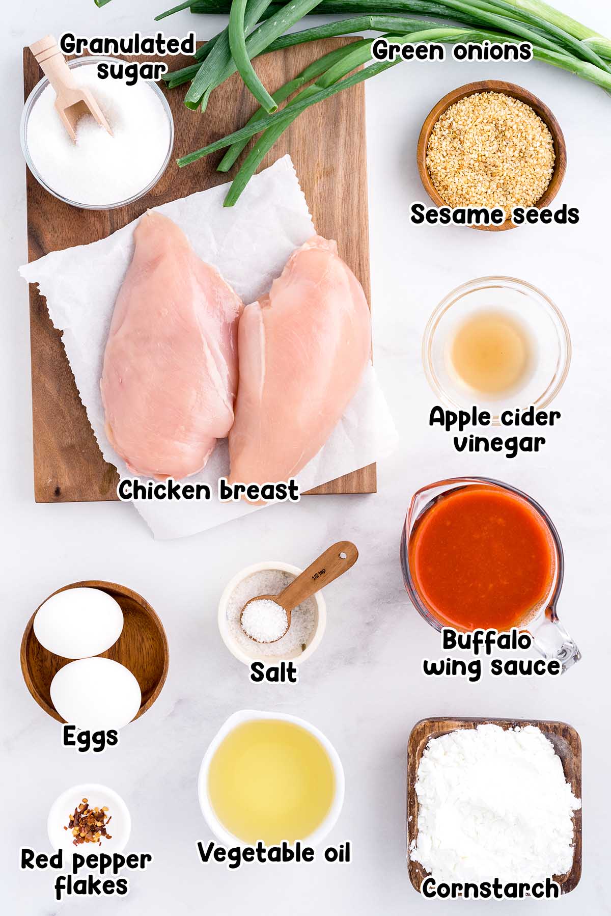 Firecracker Chicken ingredients.