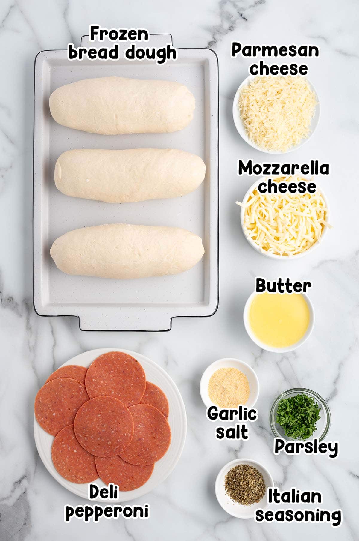 Pepperoni Rolls ingredients.