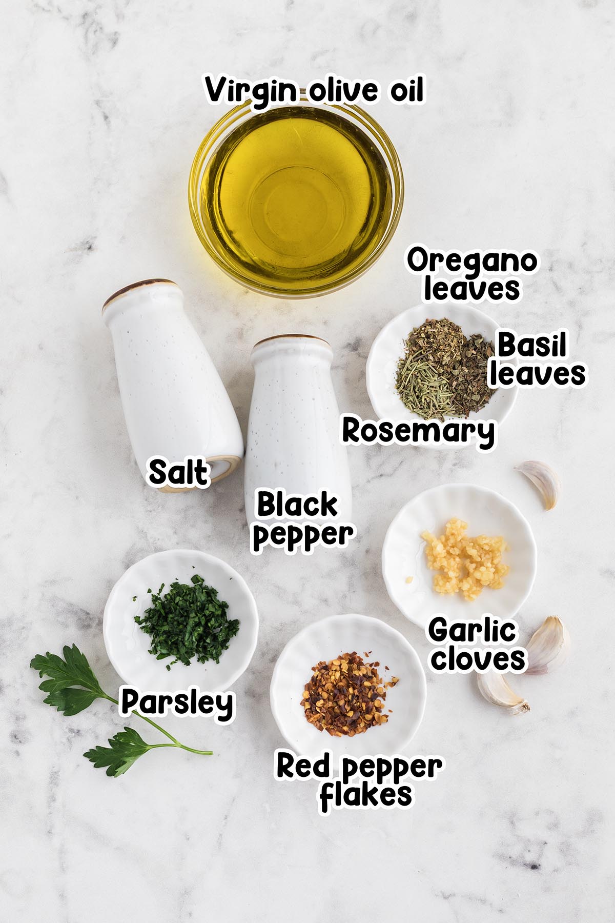 Bread Dipping Oil ingredients.