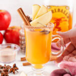fireball apple cider in a glass.