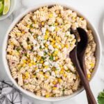 mexican street corn pasta salad pin.