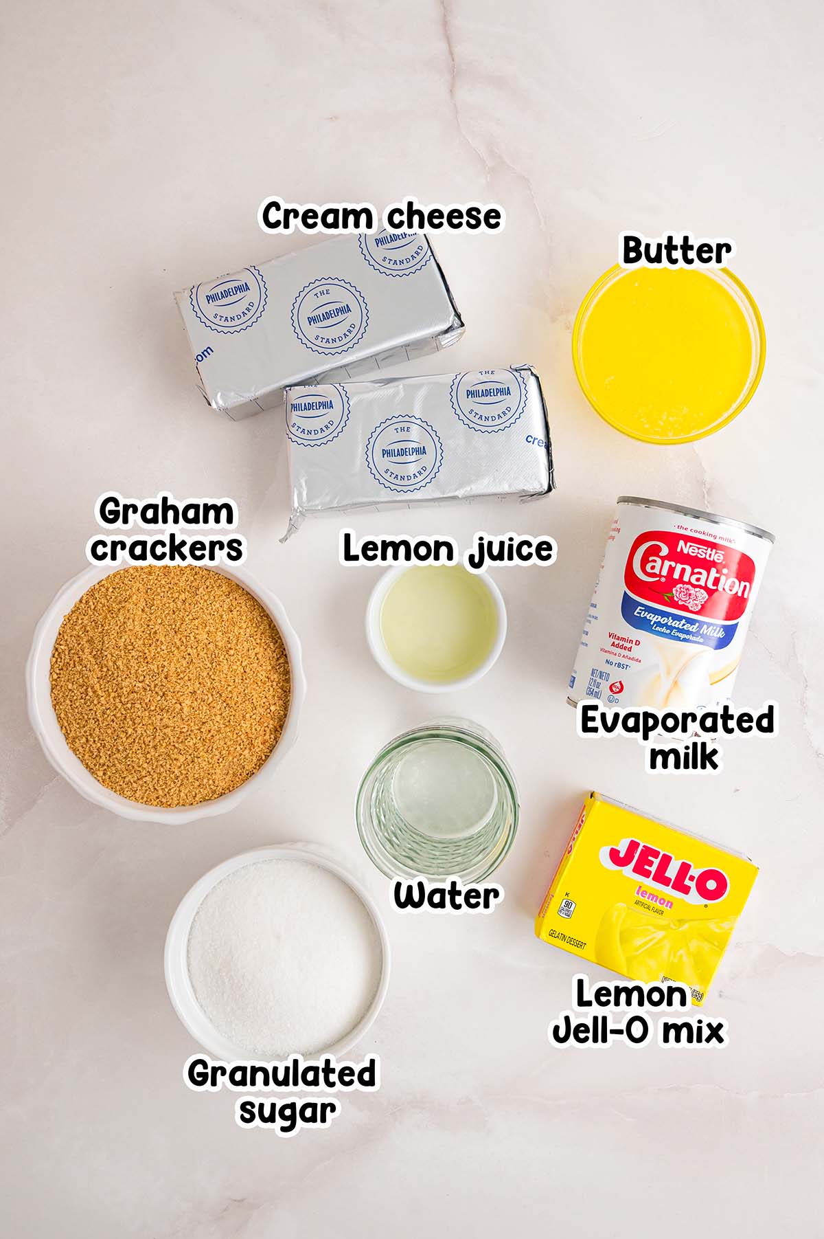 Woolworth Cheesecake ingredients.