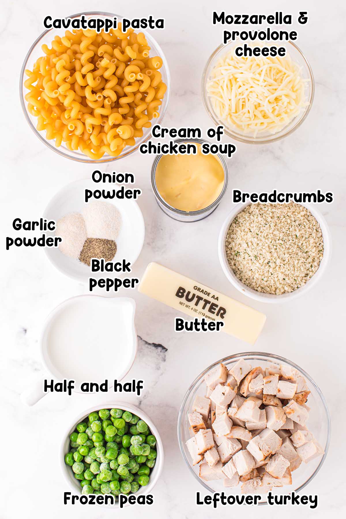 Turkey Casserole ingredients.