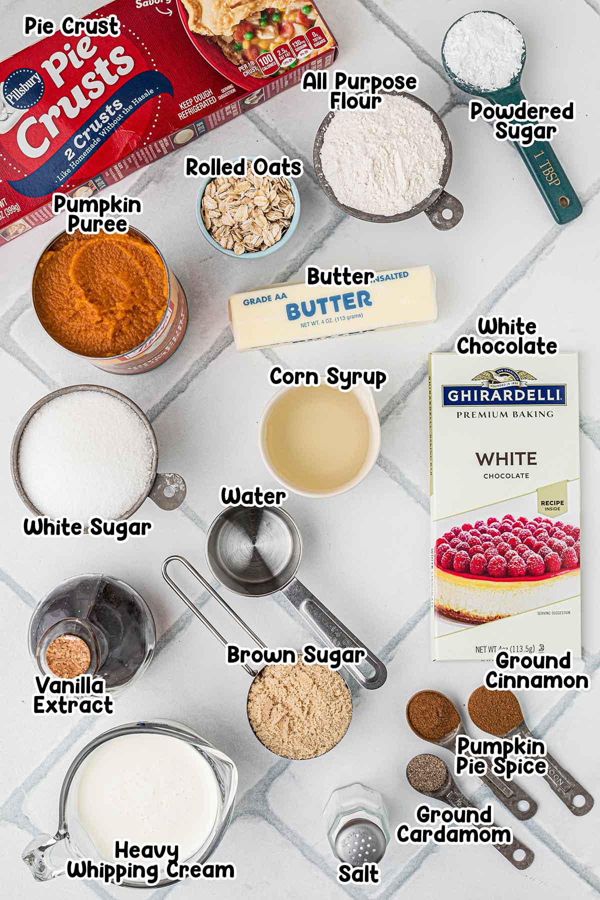 Milk Bar Pumpkin Pie ingredients.