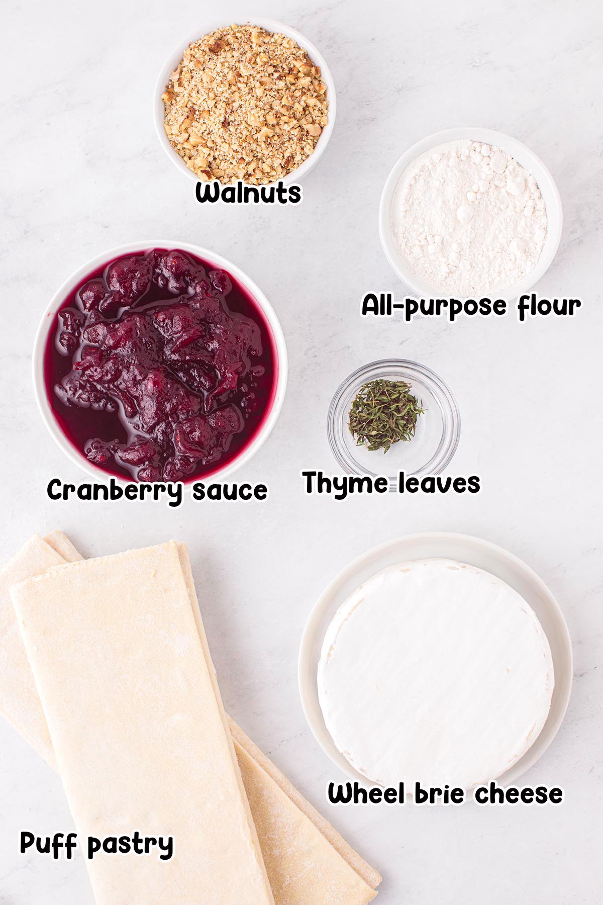 Cranberry Brie Bites ingredients