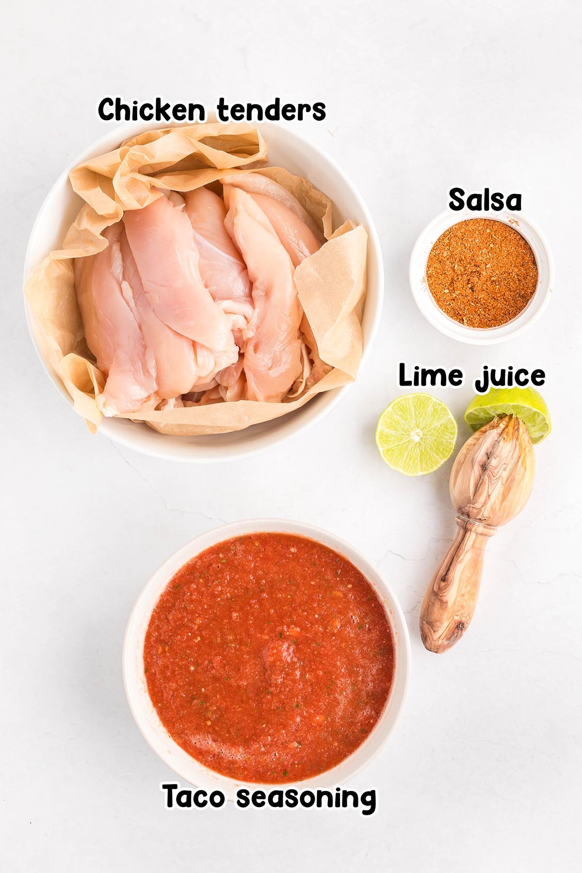 Crockpot Salsa Chicken ingredients.