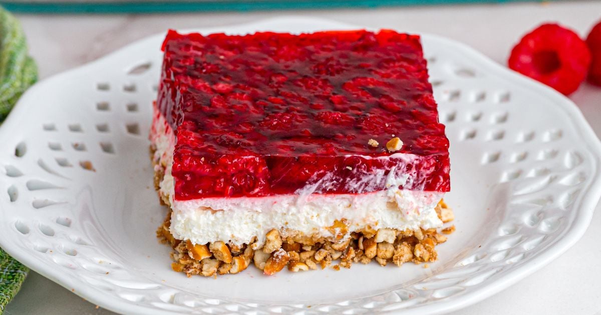 Raspberry Pretzel Salad - Princess Pinky Girl