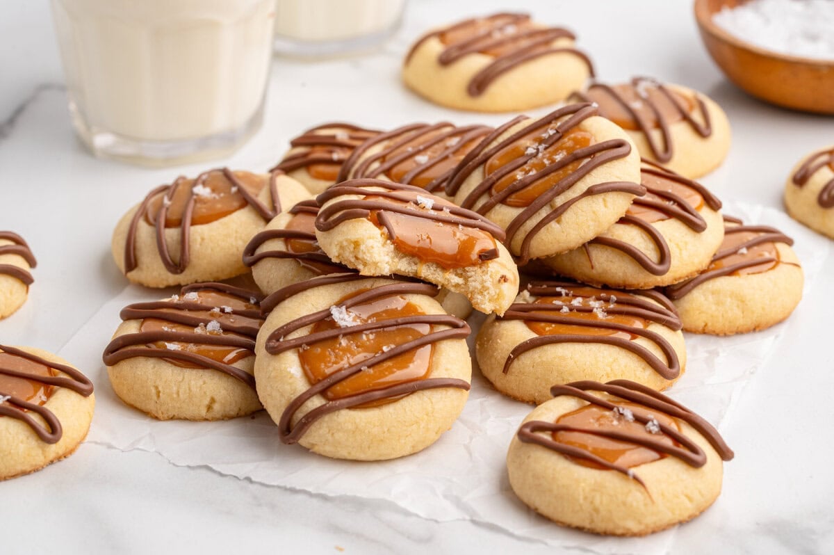 Twix Thumbprint Cookies - Princess Pinky Girl