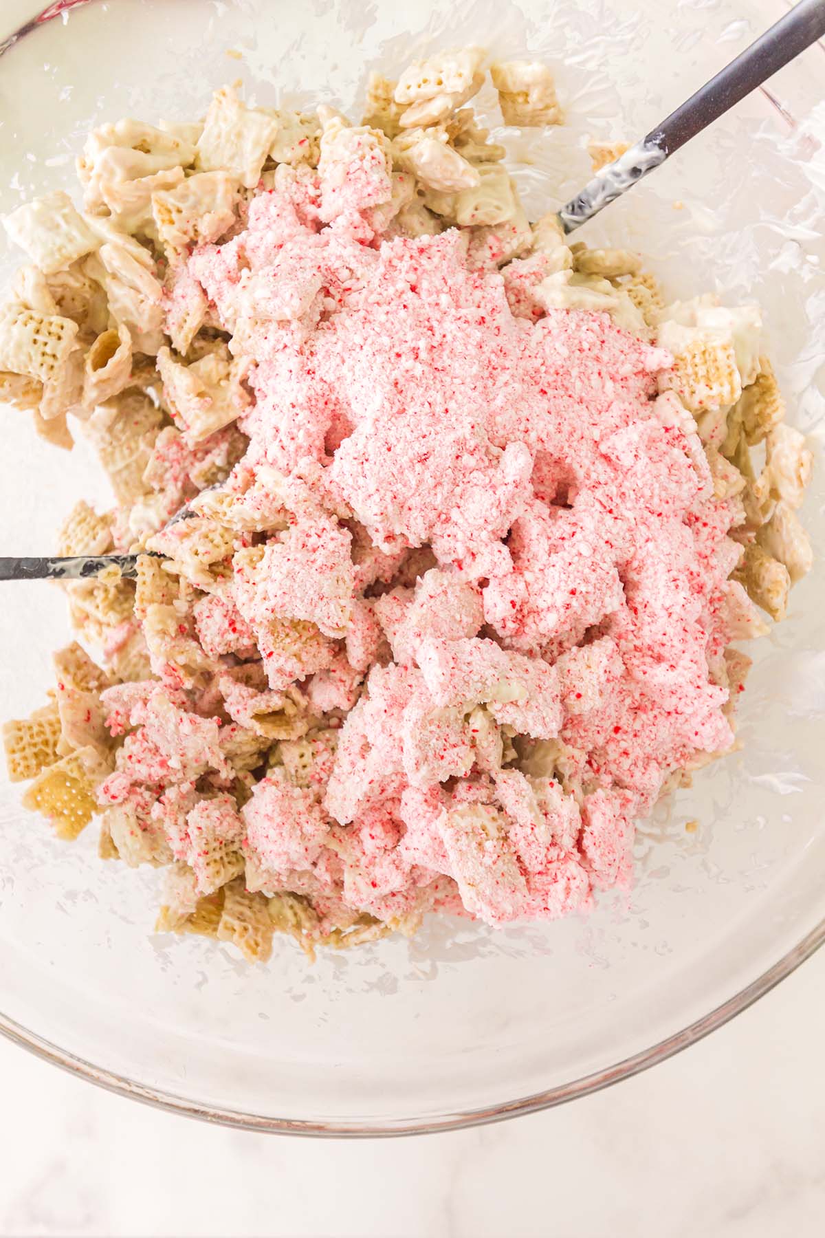 toss with the crushed candy canes. 